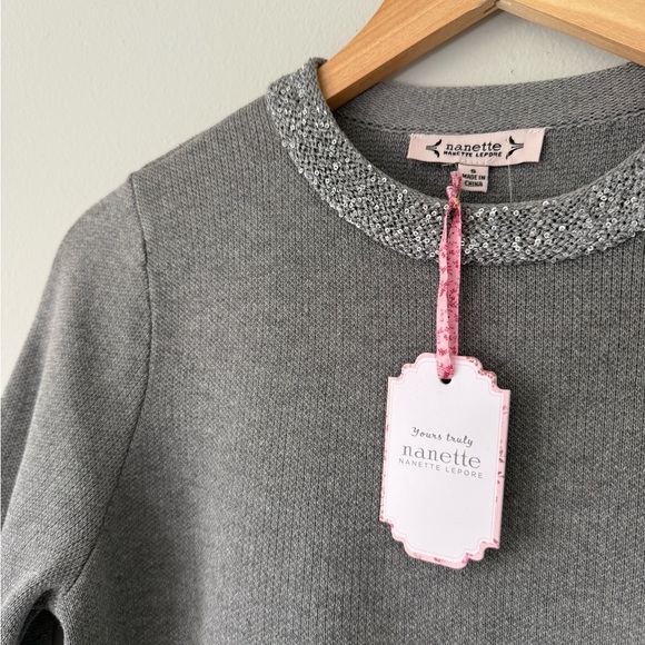 NWT Nanette Lepore Top with Sequin Trim - Picture 2 of 10